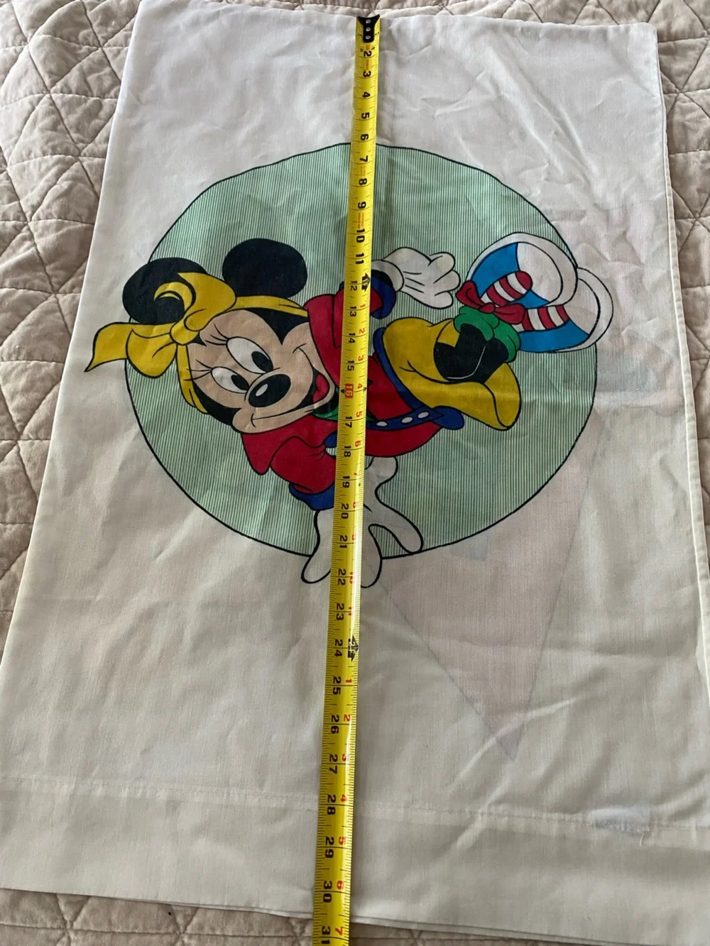 Vintage Disney Minnie Mouse standard size pillowcase